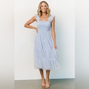 Baltic Born Light Blue Emma Smocked Tulle Dress
